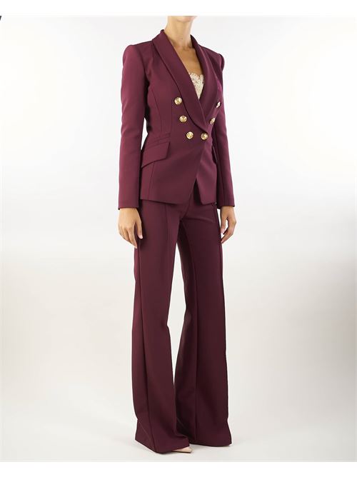 Double stretch crepe suit with shawl jacket and palazzo pants Elisabetta Franchi ELISABETTA FRANCHI | Tailleur | TP00246E2CG3